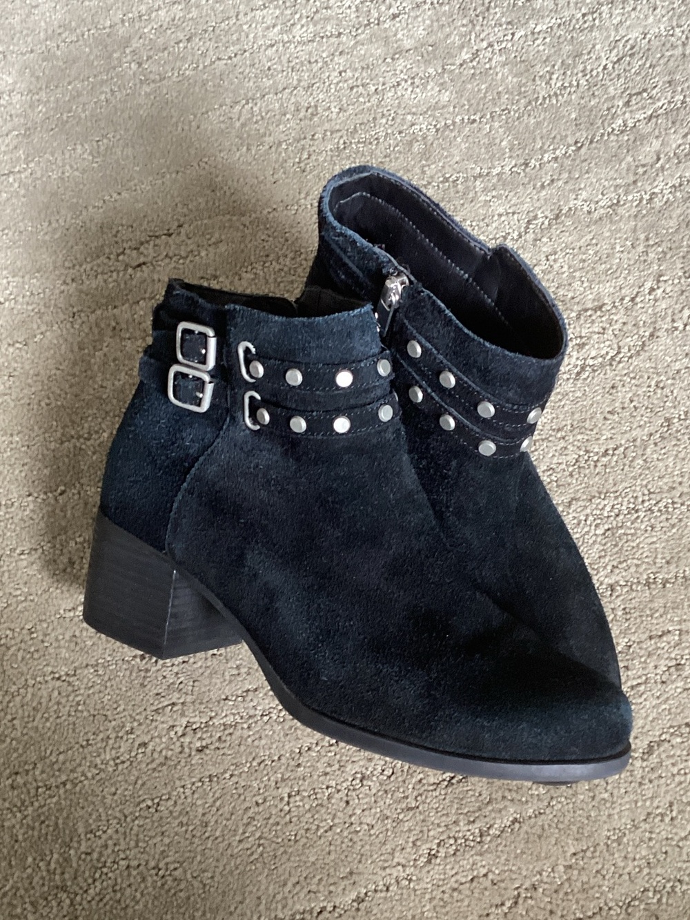 Koolaburra Black Suede Studded Ankle Booties